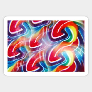 Close-up of swirly rainbow lollipop through prism filter Sticker